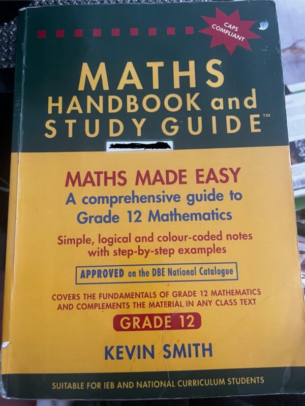 Maths Handbook And Study Guide GR 12 secondhand book