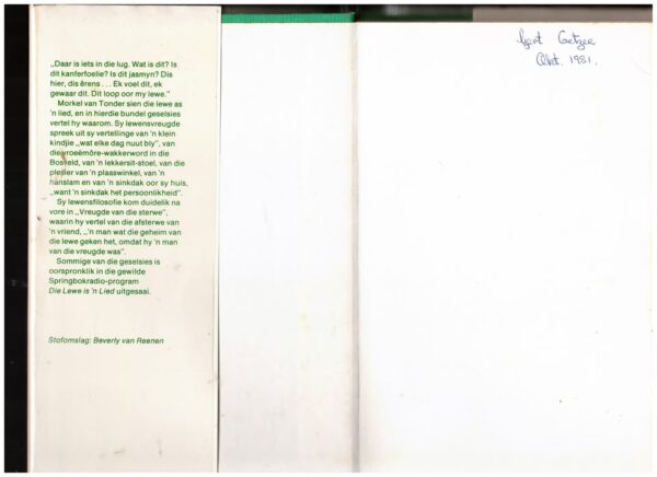 Die Lewe Is ‘n Lied — Morkel Van Tonder secondhand book