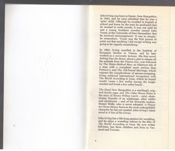 A Son Of The Circus – John Irving secondhand book