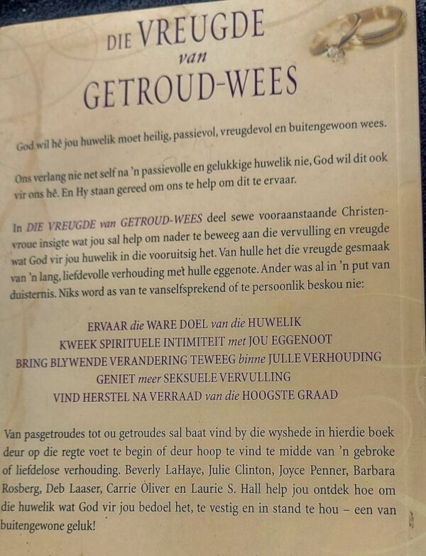 Die Vreugde van Getroud-wees back Die Vreugde Van Getroud-Wees - Beverley LaHaye Et Al