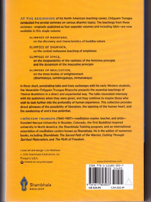 Glimpses Of The Profound: Four Short Works — Chogyam Trungpa secondhand book