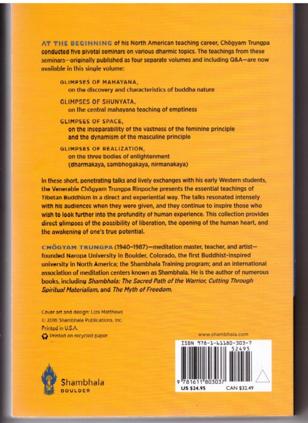 Glimpses Of The Profound: Four Short Works — Chogyam Trungpa secondhand book