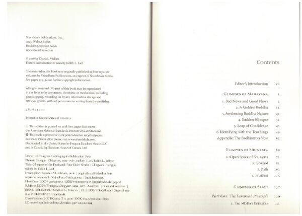 Glimpses Of The Profound: Four Short Works — Chogyam Trungpa secondhand book