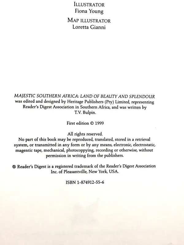Majestic Southern Africa Land Of Beauty And Splendour – Readers’s Digest secondhand book