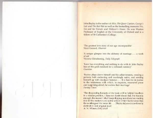 Iris Trilogy1-2 The Iris Trilogy — John Bayley secondhand book