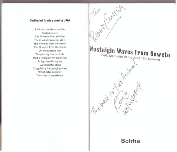 Nostalgic Waves From Soweto - Sol Rachilo **SIGNED**