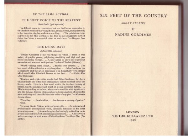 Six Feet Of The Country -- Nadine Gordimer