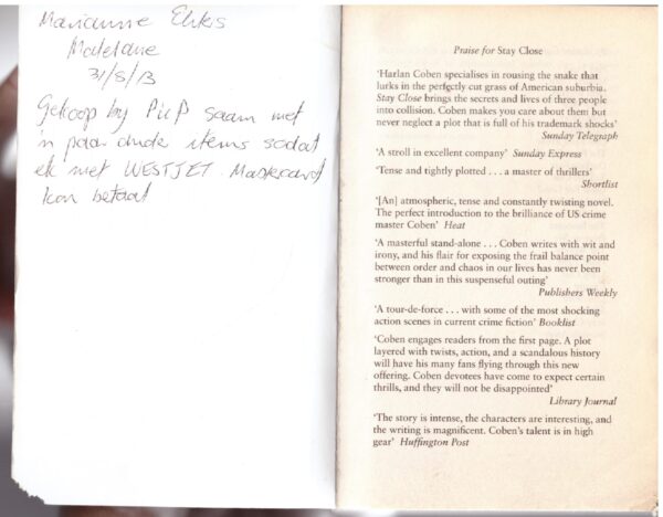 Stay Close – Coben Harlan secondhand book