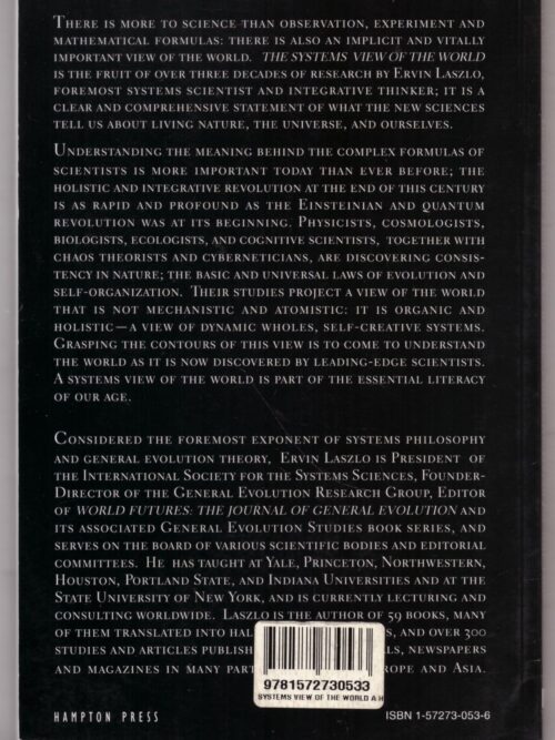 The Systems View Of The World – Ervin Laszlo secondhand book