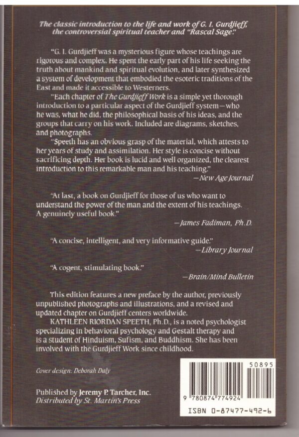 The Gurdjieff Work – Kathleen Riordan Speeth secondhand book
