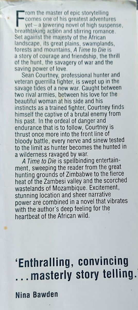 Wilbur Smith back A Time To Die - Wilbur Smith