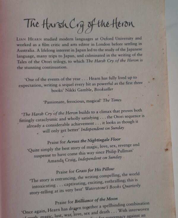 The Harsh Cry Of The Heron – Lian Hearn secondhand book