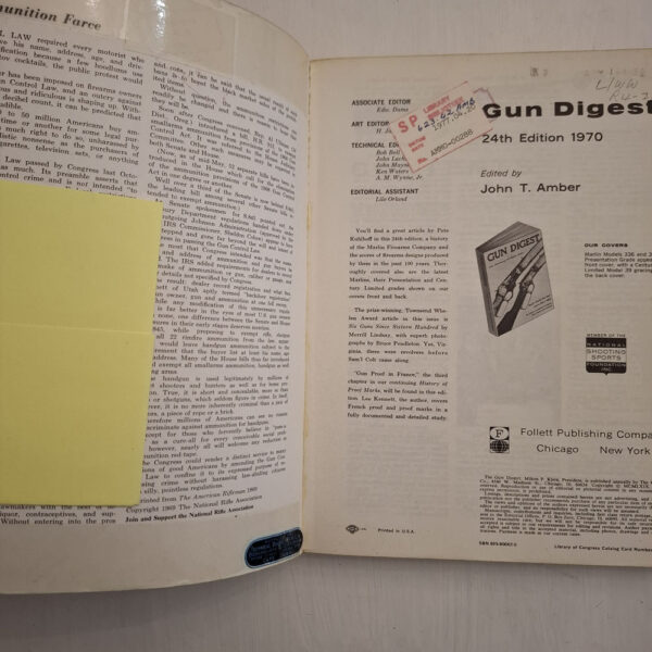 Gun Digest 24th Anniversary 1970 Deluxe Edition - John Amber