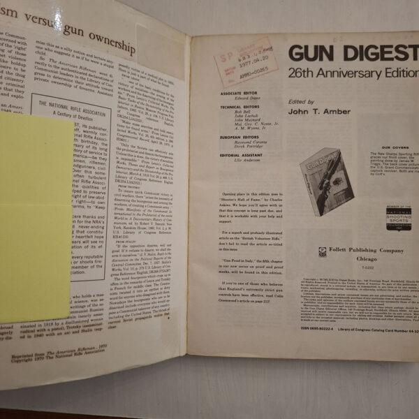 Gun Digest 26th Anniversary 1972 Deluxe Edition - John T. Amber