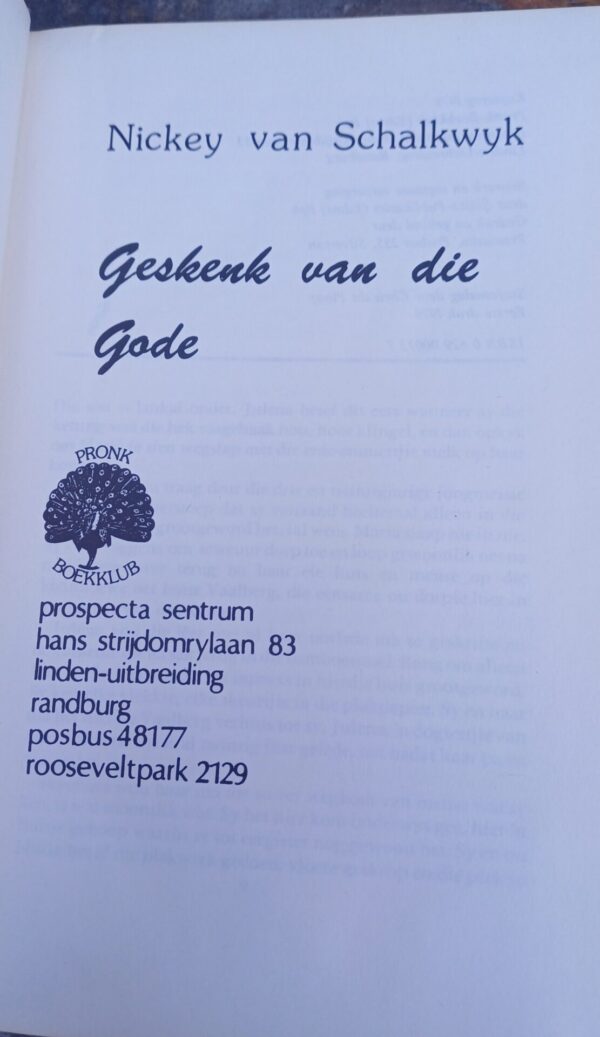 Geskenk Van Die Gode – Nickey Van Schalkwyk secondhand book
