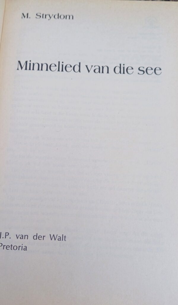 Minnelied Van Die See – M Strydom secondhand book