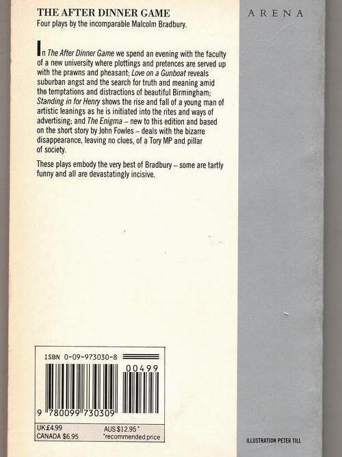 The After Dinner Game: Three Plays For Television – Malcolm Bradbury secondhand book