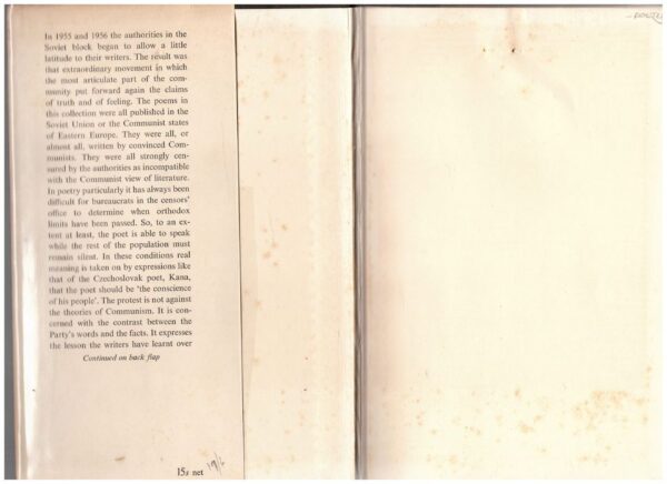 Back to Life3 Back To Life: Poems From Behind The Iron Curtain — Robert Conquest secondhand book