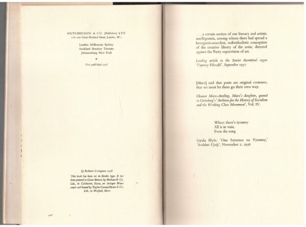 Back to Life7 Back To Life: Poems From Behind The Iron Curtain — Robert Conquest secondhand book