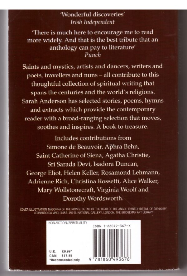 The Virago Book Of Spirituality – Sarah Anderson secondhand book