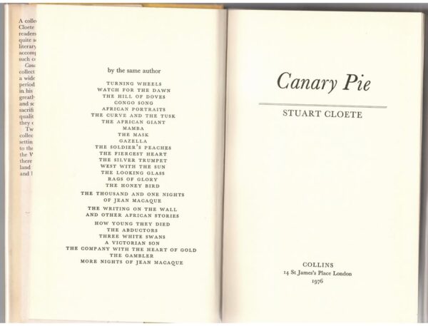 Canary Pie -- Stuart Cloete