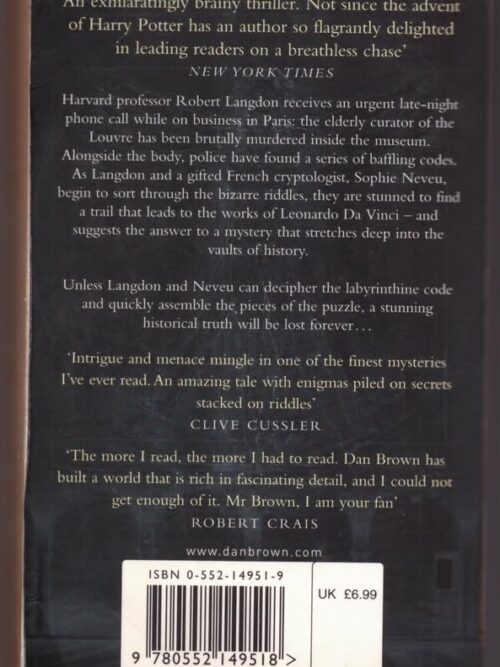 The Da Vinci Code – Dan Brown secondhand book
