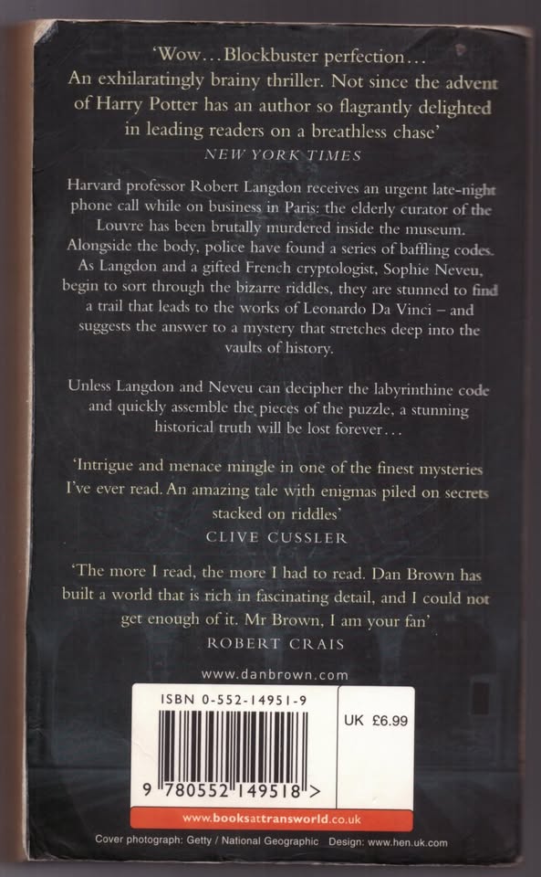 The Da Vinci Code – Dan Brown secondhand book