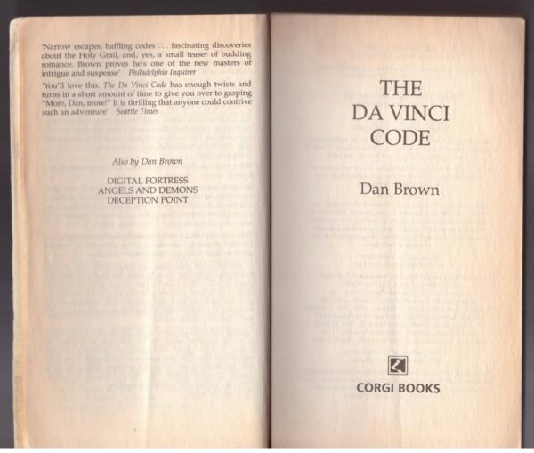 The Da Vinci Code – Dan Brown secondhand book