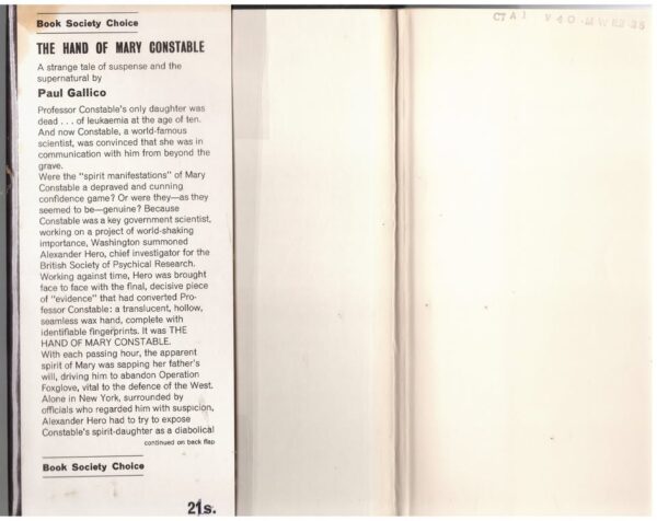 The Hand Of Mary Constable — Paul Gallico secondhand book