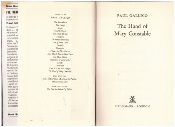 The Hand Of Mary Constable — Paul Gallico secondhand book
