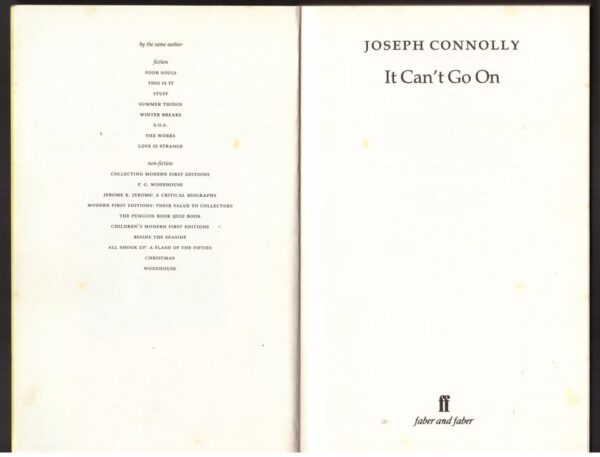 It Can't Go On -- Joseph Connolly