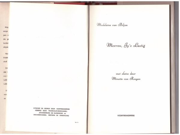 Mevrou Jy's Lastig – Madeleine Van Biljon