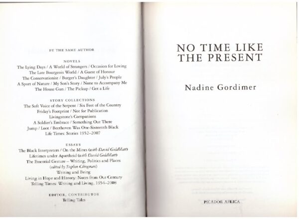 No Time Like The Present — Nadine Gordimer secondhand book