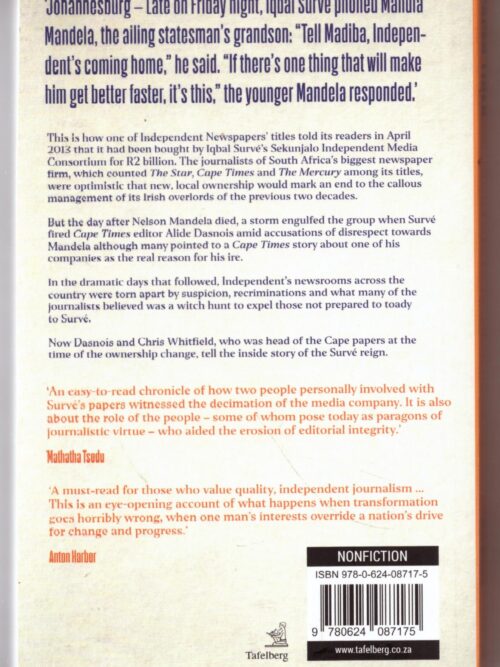 Paper Tiger: Iqbal Surve And The Downfall Of Independent Newspapers – Alide Dasnois, Chris Whitfield secondhand book
