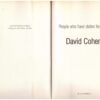 People Who Have Stolen From Me – David Cohen secondhand book