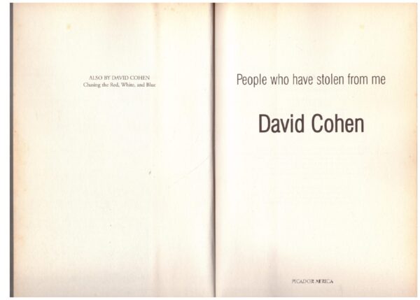 People Who Have Stolen From Me – David Cohen secondhand book