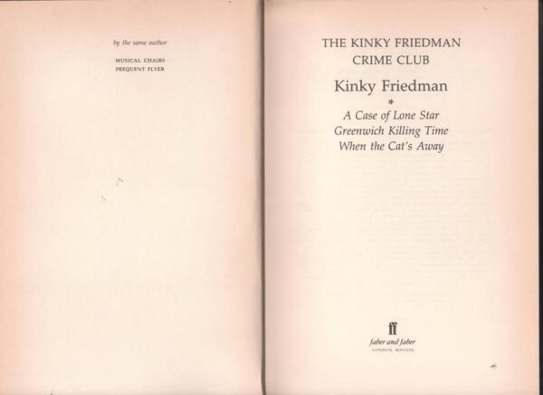 The Kinky Friedman Crime Club2 The Kinky Friedman Crime Club secondhand book