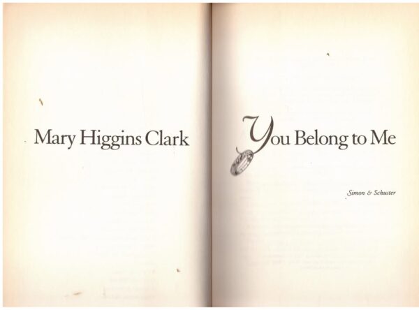 You Belong To Me — Mary Higgins Clark secondhand book
