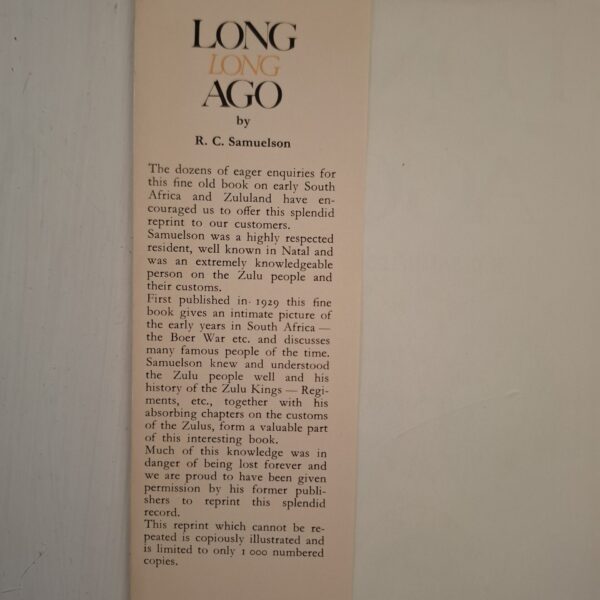 Long, Long Ago – RC Samuelson secondhand book