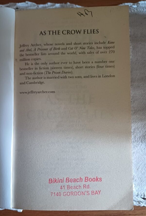 As The Crow Flies – Jeffrey Archer secondhand book