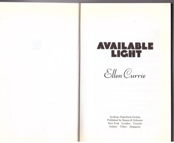 Available Light3 Available Light — Ellen Currie secondhand book