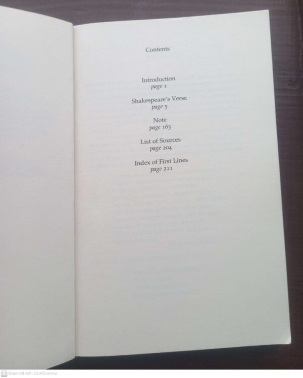 A Choice Of Shakespeare’s Verse — Ted Hughes secondhand book