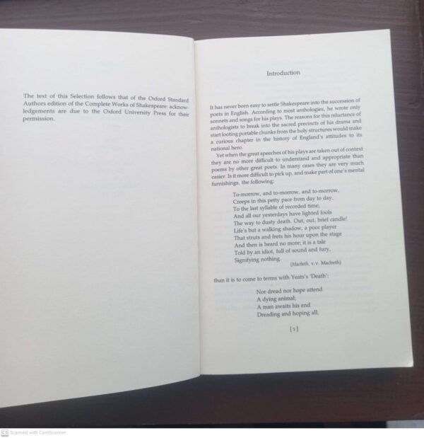 A Choice Of Shakespeare’s Verse — Ted Hughes secondhand book