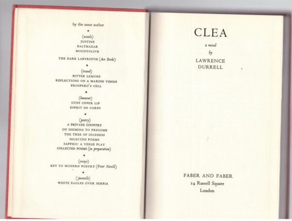 Clea — Lawrence Durrell secondhand book