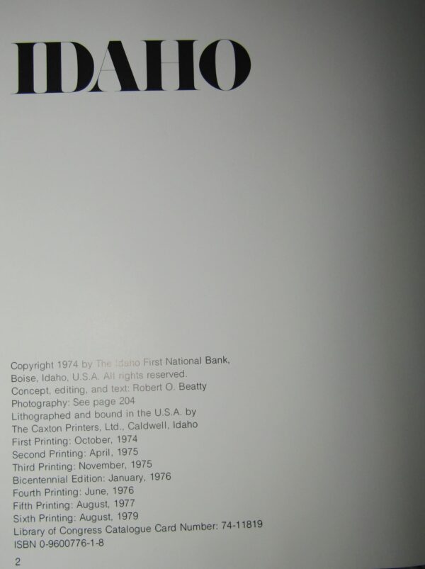 Idaho: A Pictorial Overview – Robert O. Beatty secondhand book