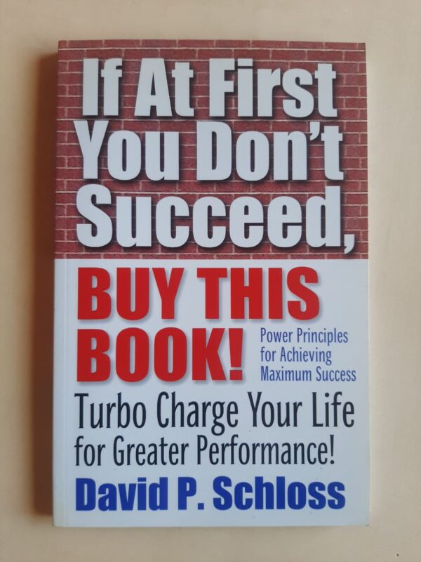 If At First You Don’t Succeed, Buy This Book! – David P. Schloss secondhand book