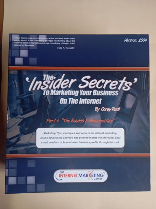 Insider Secrets To Marketing Your Business On The Internet 2004 – Corey Rudl secondhand book