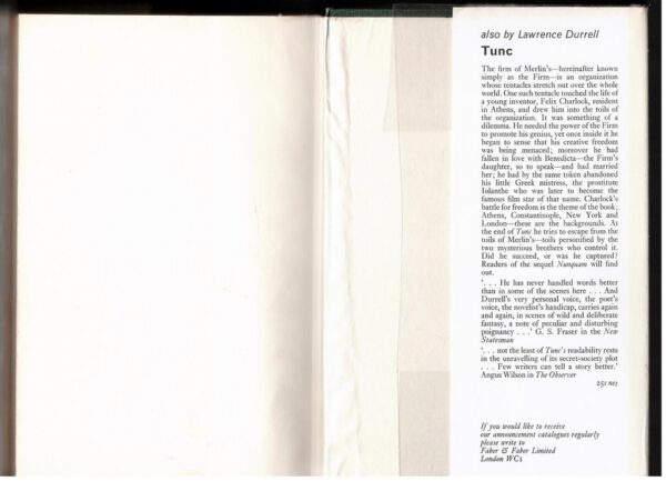 Nunquam — Lawrence Durrell secondhand book