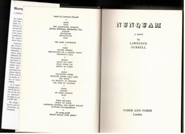 Nunquam — Lawrence Durrell secondhand book