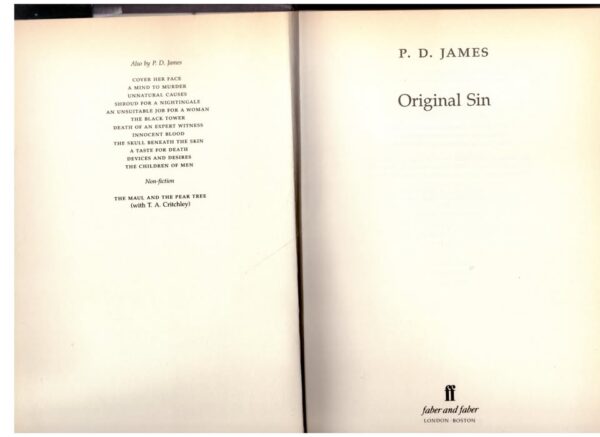 Original Sin — P. D. James secondhand book